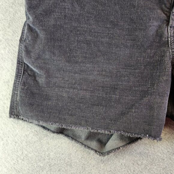 Gap Shorts Womens 16 Gray Corduroy Raw Hem Cut Off Mid Rise Stretch - Picture 5 of 13